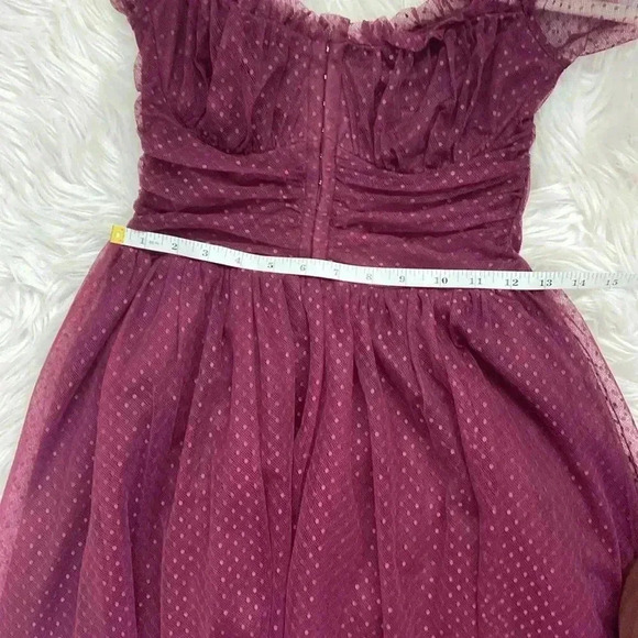 Lulu’s Burgandy Tulle Corset Dress size S - Picture 6 of 8